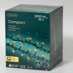 Lampki choinkowe Lumineo 2000 LED 45 m soft gold TIMER ściemniacz zewn.