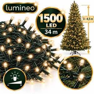 Lampki choinkowe Lumineo 1500 LED 34 m soft gold TIMER ściemniacz zewn.