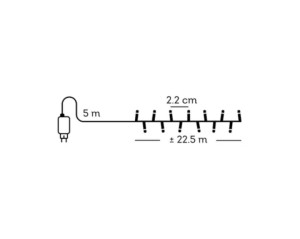 Lampki choinkowe Lumineo 1000 LED 22,5 m soft gold TIMER ściemniacz zewn.