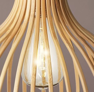 LAMPA bambusowa SOLAR ogród taras balkon wisząca