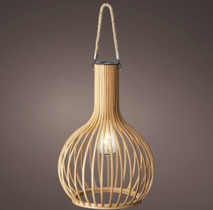 LAMPA bambusowa SOLAR ogród taras balkon wisząca