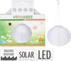 LAMPA SOLARNA LED wisząca biała kula 40 cm 