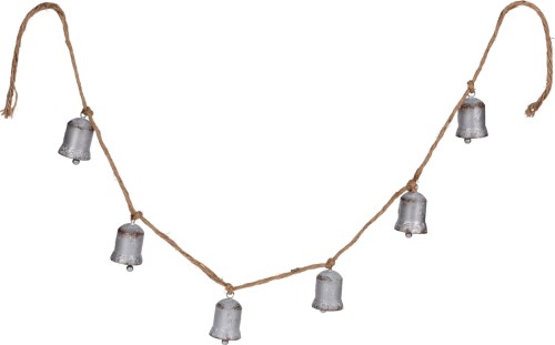 Girlanda Świąteczna z Dzwonkami – 6 Metalowych Dzwonków na Jutowym Sznurku 140 cm 