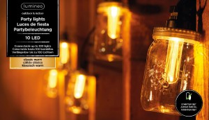 GIRLANDA ogrodowa na balkon taras 10 LED 450/950 cm