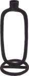 ŚWIECZNIK czarny metalowy pojedynczy 24 cm 