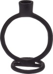 ŚWIECZNIK czarny metalowy pojedynczy 15 cm 