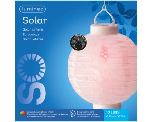 LAMPION biała kula 20 cm SOLARNA kolorowa LED wisząca