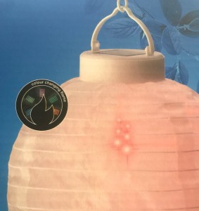 LAMPION biała kula 20 cm SOLARNA kolorowa LED wisząca
