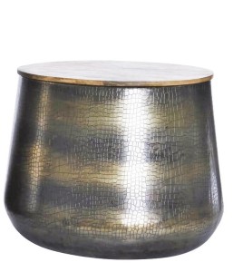STOLIK kawowy kwietnik metalowy drewniany blat 45 cm