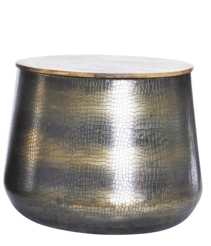 STOLIK kawowy kwietnik metalowy drewniany blat 45 cm