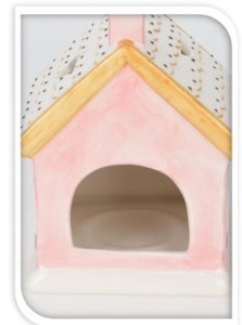 DOM domek ceramiczny różowy lampion 12 cm dom z piernika 