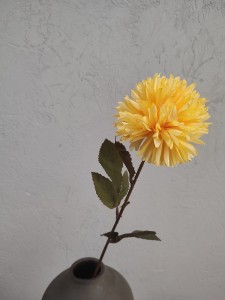 CZOSNEK kwiat sztuczny chryzantema żółta 65 cm
