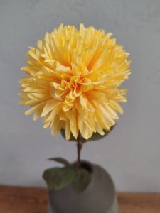 CZOSNEK kwiat sztuczny chryzantema żółta 65 cm